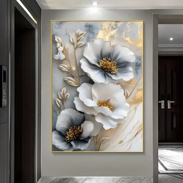 Modern Luxury Floral Canvas Wall Art