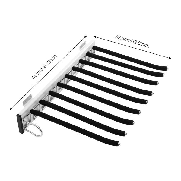 Retractable 9-Rod Pants Storage Rack