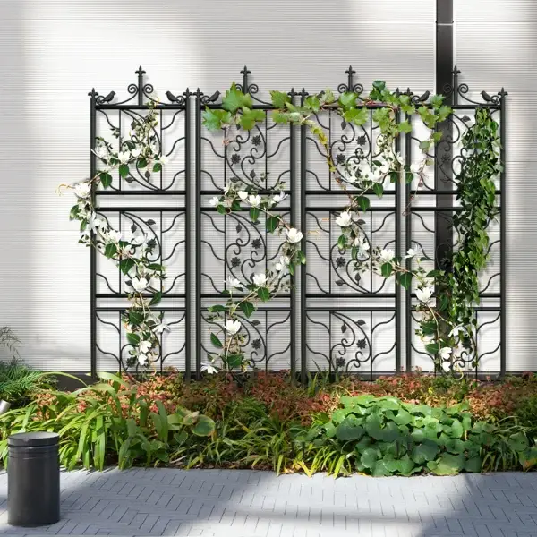 71-Inch Metal Garden Trellis Fence